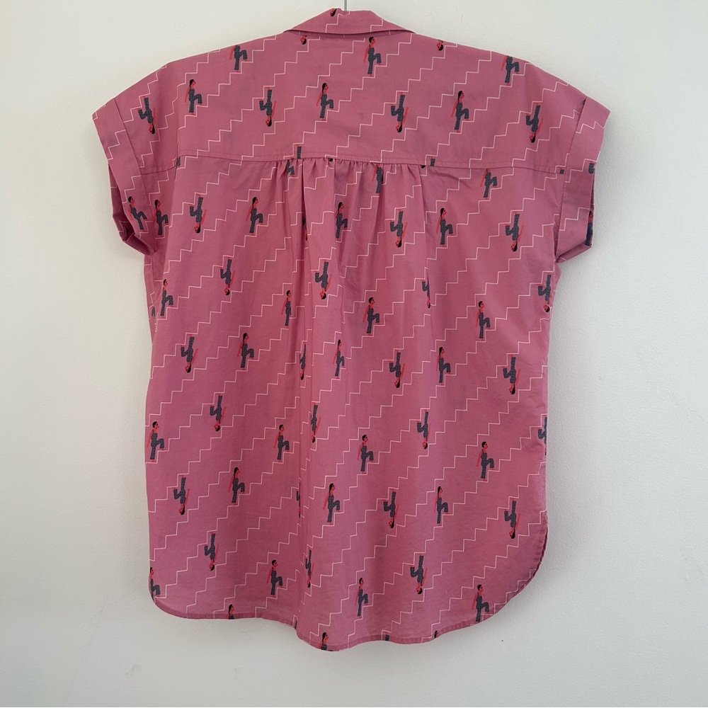 Bonobos Pink Patterned Blouse - image 4
